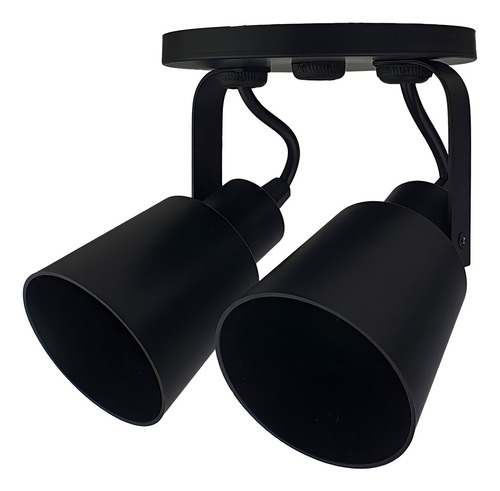 Spot Duplo Cone C/ 2 Lâmpadas Led Dicroica M2488hcdlp Cor Preto