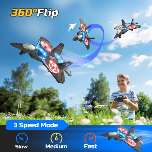 Avión Rc De Espuma Para Niños Con Control Remoto Modelo 360 Negro