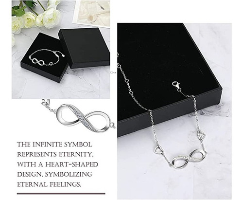 Imagen 5 de 7 de Pulsera Plata 925 Símbolo Amor Infinito En Estuche