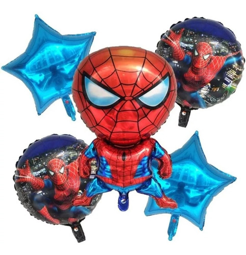 Pack 5 Globos Metalizados Spiderman Bebe (aire O Helio)