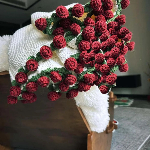 Diy Crochet Flowers Rose Bouquet Blanket Handmade Soft And