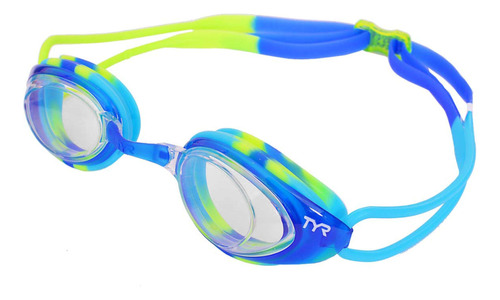 Tyr Junior Blackhawk Racing Googles, Transparente/azul/verd.