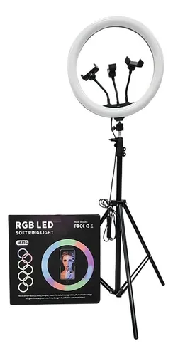 Aro Luz Led 36 Cm Control Remoto Tripode 2.10 Base Celular
