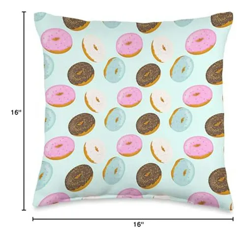 Cojín Multicolor Con Diseño De Donas Azules