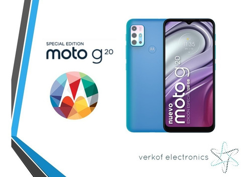 Imagen 2 de 4 de Celular Motorola Xt2128-1 - Moto G20 Se -128gb -azul Glaciar