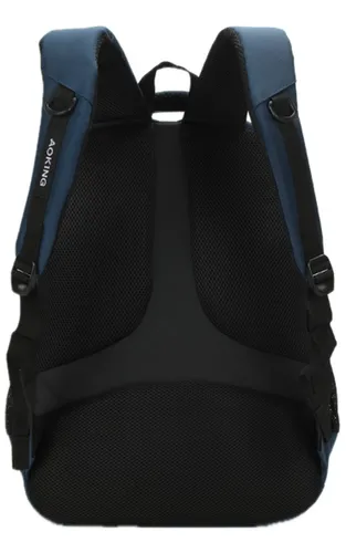 Mochila Ejecutiva Para Notebook - 6 Meses De Color Azul marino Diseño de la tela Liso