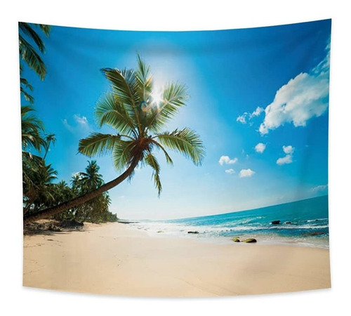 Beach Palm Tapestry Tejido Poliester Para Verano Playa