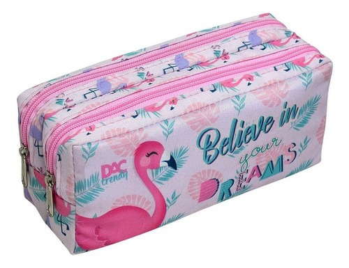 Estojo Duplo Flamingo Trendy Dac