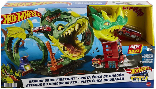 Hot Wheels City Pista Epica Ataque Do Dragao Mattel Hdp03 Cor Verde-escuro