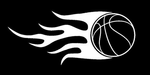 Pegatina De Vinilo  Flaming Basketball | Coches Camiones Par