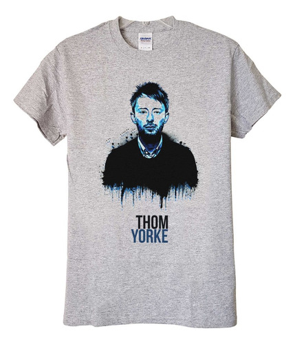 Polera Radiohead Thom Yorke Face Blue Rock Abominatron