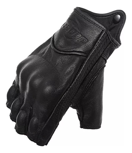 Guantes De Moto De Piel De Cabra De Medio Dedo Para Hombre Y