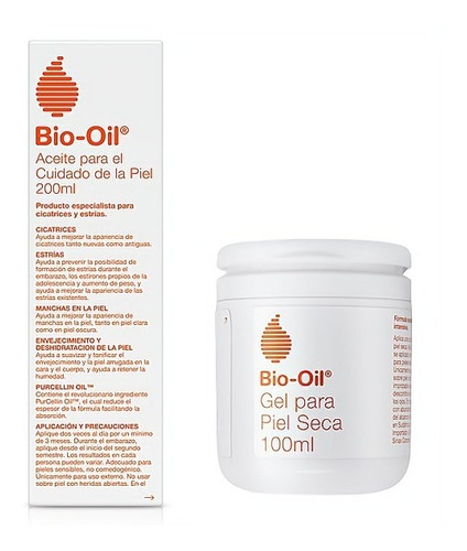  Bio Oil 200ml e Bio Oil Gel 100ml Fragancia Neutro Tipo de envase Pote