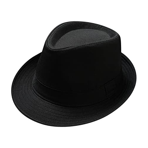 Sombrero Fedora Clásico A Cuadros Estructurado Para Hombre, 