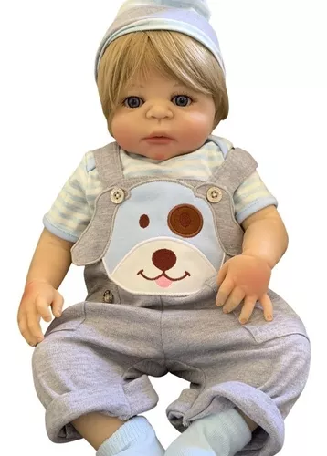 Boneco Bebê Reborn Recém Nascido Menino Realista 100% de Silicone