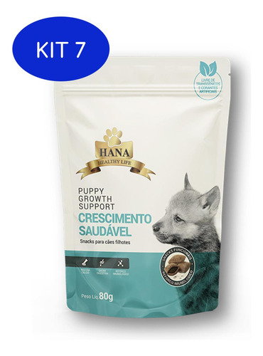 Kit 7 Petisco Hana Nuggets Puppy Growth Support Cães