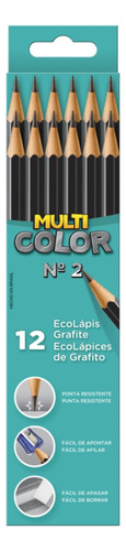 Ecolápis Grafite N2 Multicolor Caixa Com 12 Unidades