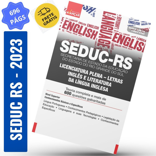 Apostila Seduc Rs - Licenciatura Plena Letras / Inglês E Literatura Da Língua Inglesa Completa E Atualizada