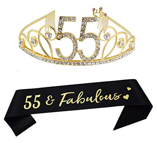 Paquetes De Fiesta - Dgasin 55th Birthday Tiara And Sash Hap