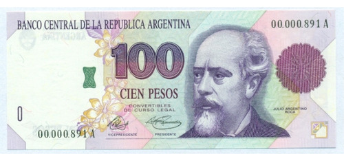 Coleccion Rareza 100 Pesos Convertibles Numero Bajo 891 Unc