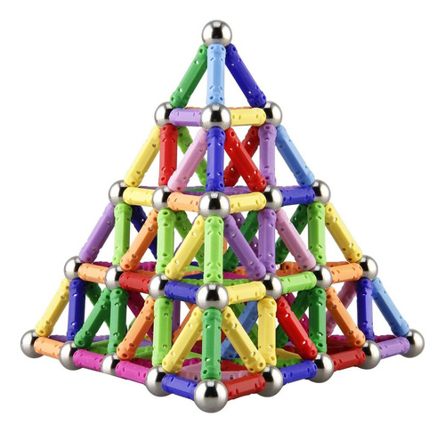 Elongdi 130 Pieces - Magnetic Building Sticks Building Blocks Set, Magnet Educational Toys Magnetic Blocks Sticks Stacking Toys Set, Non-toxic Building Toy 3d Puzzle With Storage Bag