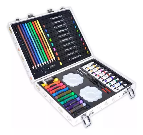 Set Arte Colores Crayones Plumones Acuarelas Estuche 53 Pzs