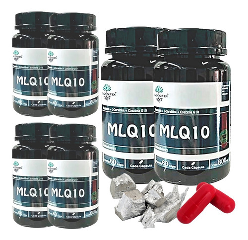 Imagem 2 de 6 de Kit 6 Trio Magnésio Dimalato L Carnitina Q10 800mg