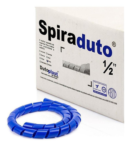 Organizador Fios E Cabos Spiraduto 1/2 Azul - 45 Mt