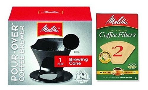 Melitta Pour Over Coffee Cono Brewer Y 2 Filtro Natural Brow