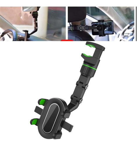 Soporte Para Teléfono Con Espejo Retrovisor Verde Verde