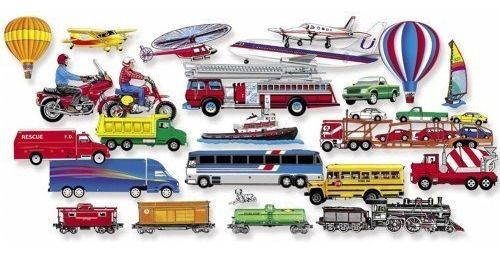 Little Folk Visuals Camiones Trenes Y Aviones Figuras De Fie