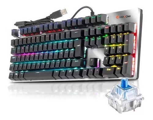 Teclado Gamer Mecânico Hayom Preto Com Iluminação Led Tc3218