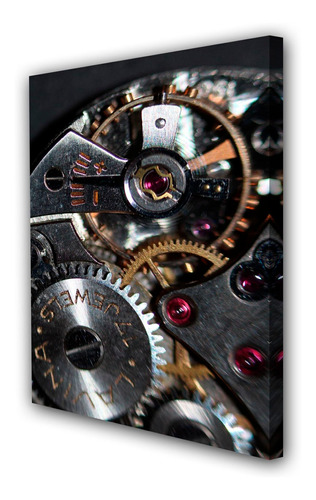 Cuadro 50x75cm Engranaje Reloj Puntero Metal M2