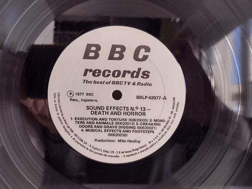 Lp Sound Effects Death & Horror - Bbc Vol. 13 (Usado)