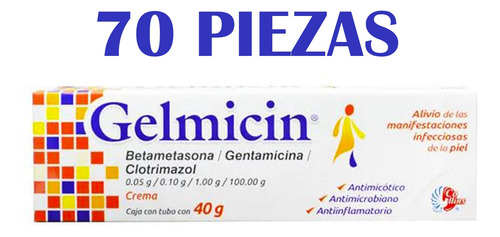 Gelmicin Crema 40g Alivio Infecciones En La Piel 70 Piezas