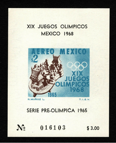 México 1965 : Xix Juegos Olímpicos 1968 ,  Preolimpico Hoja