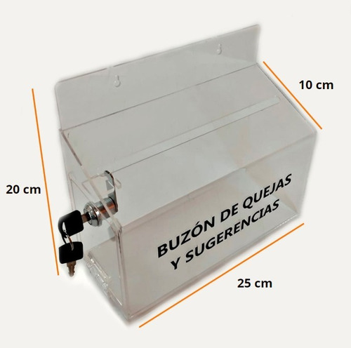 Buzon De Acrilico Sugerencias Con Chapa De Seguridad