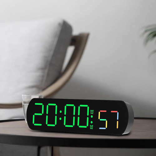 Reloj Electrónico De Escritorio, Reloj Negro Y Verde