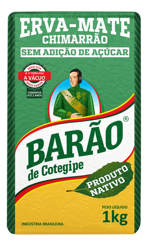 Erva-mate Barão De Cotegipe Chimarrão A Vácuo Sem Glúten 1 kg