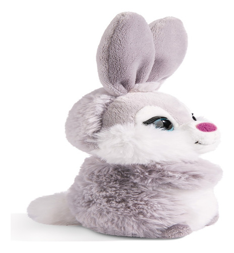 Peluche Conejo Fynn Fluffy 16cm Sentado Color Gris
