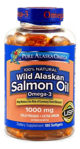 Aceite Salmón De Alaska Omega 3 1000mg (180) Cáps Americano