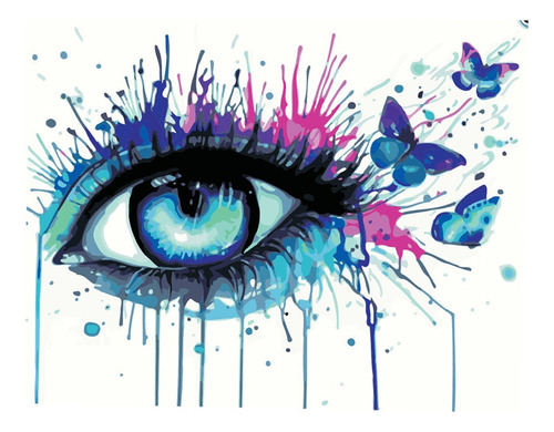 Dibujo De Bricolaje Con Números Ojos Ç