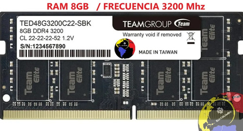 Memoria Ram Portatil Mt 8gb 3200mhz Ddr4 Laptop Micron