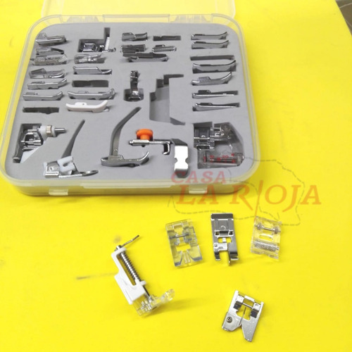 Set Kit De 32 Pie Prensatelas Caja Plastica Janome, Brother