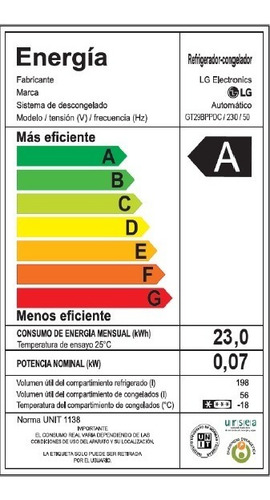 Imagen 7 de 8 de Refrigerador Inverter 272l LG Gt29bppk - Garantía Oficial