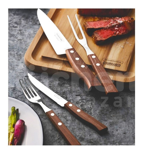 Imagen 5 de 10 de Pack Cucharas Mesa Madera Tramontina X12 Cubiertos Dynamic