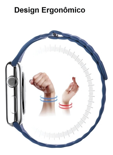 Pulseira Couro Social Loop Magnética Para Apple Watch 44/45/46/49mm Cor Caramelo