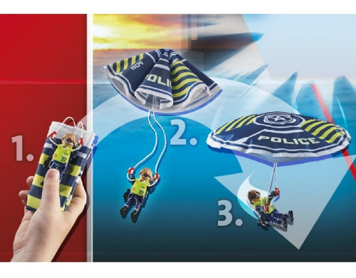 Playmobil Policía En Paracaídas Persecución. 70781