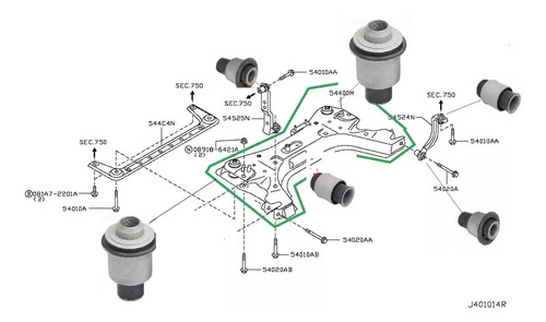 Kit 6 Bucha Braço Quadro Agregado Megane 2007