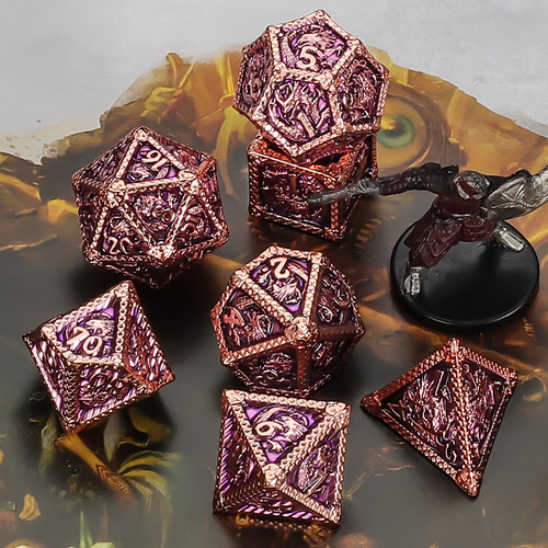 7 Piezas De Dados De Juego De Rol Para Dnd, Estampado De Dra